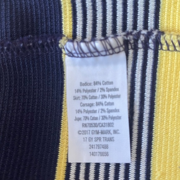 Gymboree Size 5/6 Dress Navy Blue Yellow Striped - Picture 8 of 8